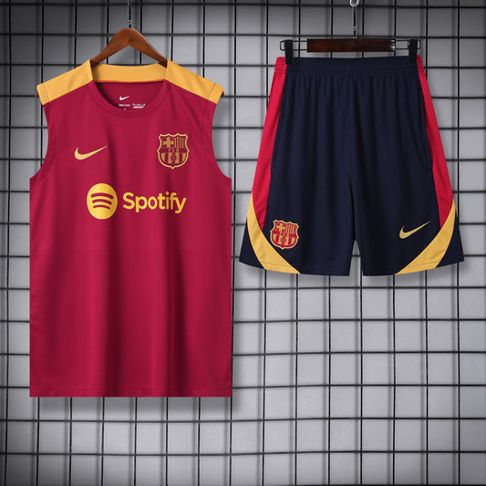 FC Barcelona Training Set Red/Gold 24/25 - Tank Top & Shorts
