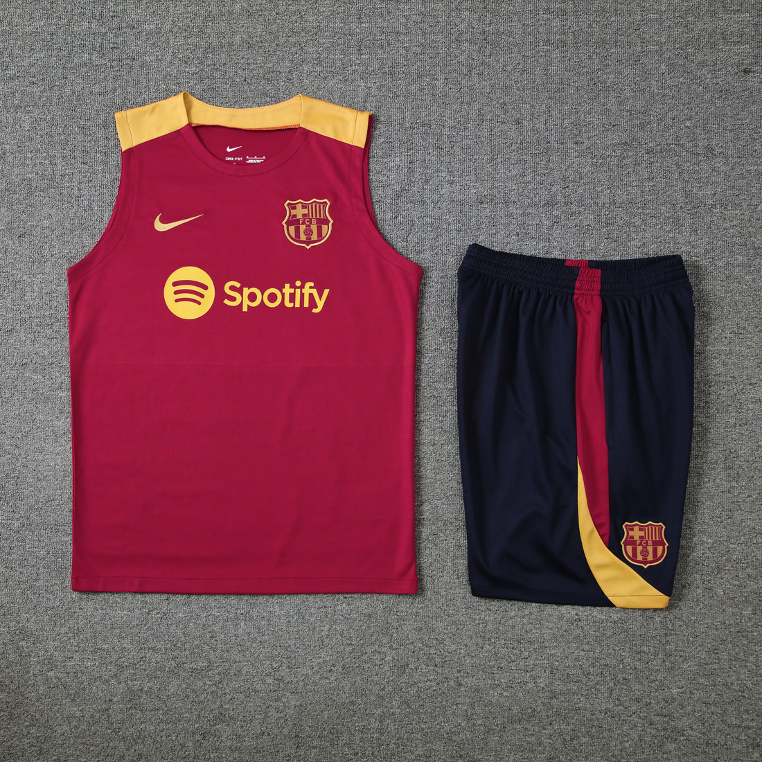 FC Barcelona Training Set Red/Gold 24/25 - Tank Top & Shorts
